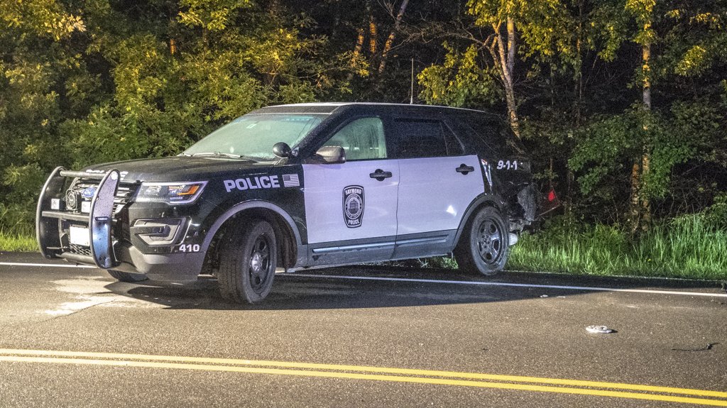 Two Raymond police officers were sent to the hospital with likely minor injuries after their SUV police cruisers collided Tuesday night