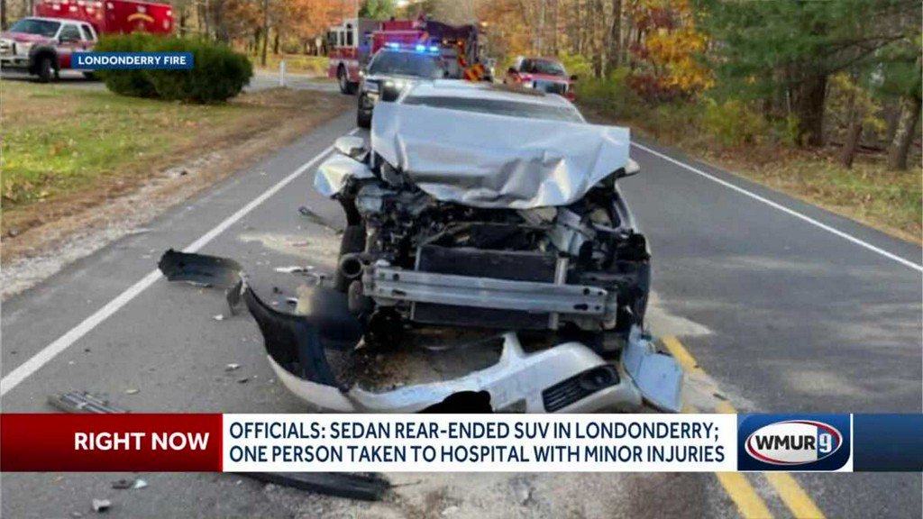 Firefighters responded to a two-car crash at the intersection of Mammoth Road and Woodland Drive 